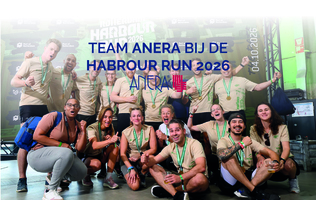 Anera aan de start van de Harbour Run Rotterdam 2026 Anera aan de start van de Harbour Run Rotterdam 2026
