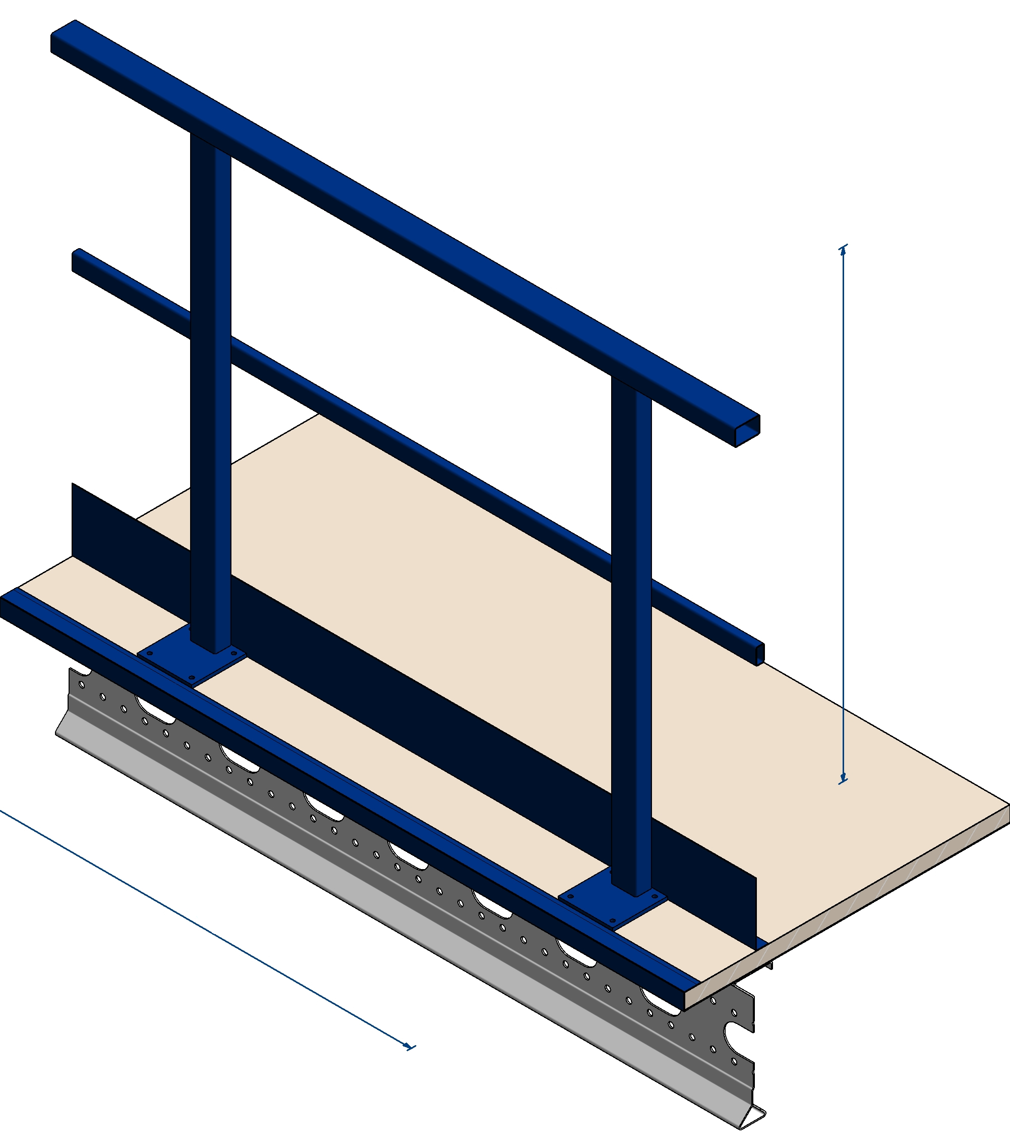 Railing rectangular tube